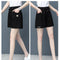 Img 5 - Cotton Shorts Women Summer Bermuda Thin Loose High Waist Slim Look Wide Leg Pants Casual