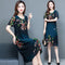 Img 6 - Cooling Ice Silk Mom Round-Neck Printed Trendy Short Sleeve Mid-Length Women Dress