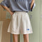 Img 6 - Cotton Summer Korean Loose Lazy Wide Leg Pants Casual Elastic Waist Shorts Women