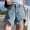 Img 1 - All-Matching Blue Denim Shorts Women Summer Korean Tall Look Slim Look Loose Pants A-Line Student Hot Trendy