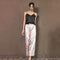 Img 13 - Summer Women Thin Sexy Pajamas Strap Long Pants Wide Leg Outdoor Loungewear