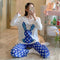 Pajamas Women Sleeve Length Pants Korean Cartoon Loose Plus Size Adorable Two-Piece Sets Loungewear Sleepwear