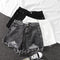 IMG 122 of Cotton Ripped High Waist Denim Shorts Women Summer All-Matching Slim Look A-Line Pants Burr Wide Leg Shorts