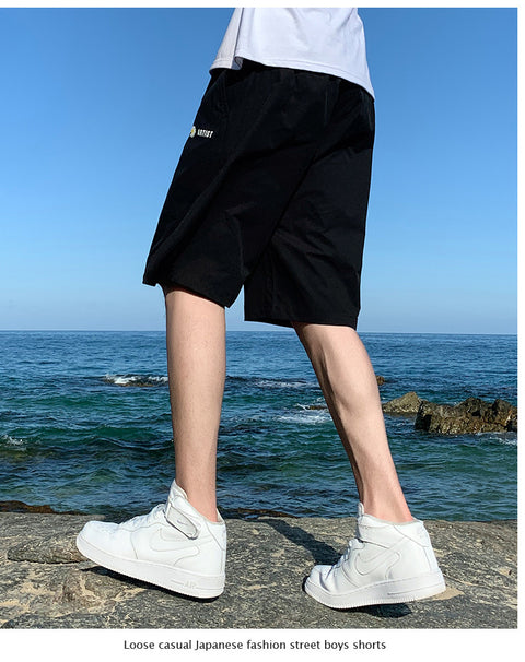 IMG 121 of Shorts Men Pants Summer Trendy Loose knee length Beach Outdoor Straight Casual Thin K Shorts