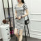 Img 12 - Summer Mid-Length Korean Striped Round-Neck Slimming Short Sleeve Loose Black Slim-Look Dress