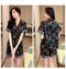 IMG 122 of Pajamas Women Summer Silk Thin Short Sleeve Gold Printed Adorable Loungewear Sets Sleepwear