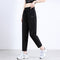 Img 8 - Black High Waist Straight Casual Pants Women Summer Thin Loose Slim Look Drape Ice Silk