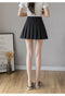 IMG 111 of Elastic Waist Pleated Women White Skirt High A-Line Slim Look Korean Chequered Shorts