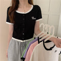 IMG 102 of Silk Sweater Women Thin Summer Slim Look Short Sleeve T-Shirt Matching Cardigan Tops Outerwear