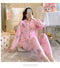 IMG 119 of Popular Streaming Pajamas Women Lapel Cotton Long Sleeved Trendy Western Cardigan Loungewear Sets Sleepwear