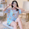 Summer Short Sleeve Pajamas Women Adorable Sweet Look Cartoon Plus Size Loungewear Sets Sleepwear