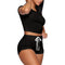 IMG 113 of Europe Women Trendy Casual Sexy Drawstring Strap Short Pants Sets Two-Piece Shorts