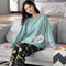 Pajamas Women Cotton Long Sleeved Outdoor Casual Loose Plus Size Loungewear Sets Sleepwear