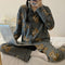 IMG 103 of Korea insAdorable Bear Pajamas Women insTwo-Piece Sets Sleeve Length Pants Loungewear Sleepwear