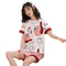 Img 5 - Summer Pajamas Women Short Sleeve Shorts Cotton Korean Loungewear Cartoon Thin Outdoor Sets