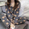 Popular Peach Pajamas Teens Cardigan Korean Chequered Long Sleeved Loungewear Sets Sleepwear