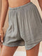 Img 7 - Europe Popular Solid Colored Fold Casual Elastic Waist Shorts Women