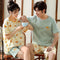 Couple Pajamas Women Summer Cotton Short Sleeve Korean Men Casual Thin Loungewear Two-Piece Sets Sleepwear