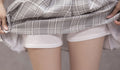 IMG 106 of Fold Skirt Summer Women Plus Size jkChequered Pleated Student Korean High Waist Slim Look A Line Shorts