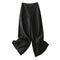 Img 5 - Art Vintage Cotton Blend Wide Leg Long Pants Women Loose Slim Look Elastic High Waist Straight Casual