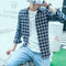 Img 7 - Men Long Sleeved Shirt Teens Trendy Chequered Korean Slim Look All-Matching Men Shirt