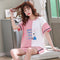 Summer Pajamas Women Short Sleeve Shorts Cotton Korean Loungewear Cartoon Thin Outdoor Sets Sleepwear