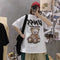 IMG 107 of Trendy Bear Printed Short Sleeve T-Shirt Women Plus Size Couple Summer Men Loose BF T-Shirt