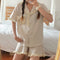 IMG 104 of Chequered Pajamas Women Summer insAdorable Japanese Teens Casual Student Loungewear Two-Piece Sets Sleepwear