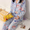 IMG 111 of Korea Korean insChequered Pajamas Women Sleeve Length Pants Cardigan Adorable Cartoon Sets Loungewear Sleepwear