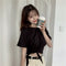 IMG 119 of Summer Korean Trendy High Waist Short Sleeve Solid Colored Feminine T-Shirt Women T-Shirt