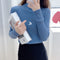 Img 1 - Sweater Women Half-Height Collar Silver Knitted Undershirt Elegant Lazy Pullover