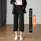 Img 6 - Cropped Pants Women High Waist Drape Wide Leg Loose Summer Petite Straight Casual Black