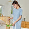 Pyjamas Women Summer Thin Silk Cooling Mid-Length Dress Plus Size Loungewear Outdoor Sleepwear