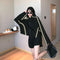 IMG 107 of Black Reflective Short Sexy Sweatshirt Women Batwing Sleeve Long Sleeved Tops Jacket ins Outerwear