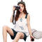 Img 5 - Summer Knitted Cotton Women Sleeveless Strap Pajamas Sets Removable Padded Loungewear