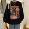 American High Street Round-Neck Sweatshirt Hip-Hop Trendy Loose oversize Vintage Tops Outerwear