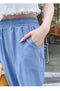 IMG 119 of Ice Silk Splitted Wide Leg Pants Women Summer High Waist Slim Look Floor Length Casual Straight Non Iron Drape Suits Long Pants
