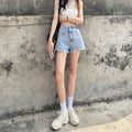 Img 7 - Popular Denim Shorts Women Summer Korean High Waist Loose Slim Look A-Line Sexy Wide Leg Hot Pants