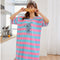 Summer Short Sleeve Outdoor Plus Size Pyjamas Women Mid-Length Pajamas Korean Loose Loungewear Sleepwear