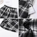 Img 4 - Chequered Shorts Women Summer Plus Size Loose Casual Pants High Waist Straight Thin Bermuda