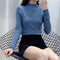IMG 110 of Sweater Women Half-Height Collar Silver Knitted Undershirt Elegant Lazy Pullover Outerwear