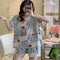 Pajamas Women Summer Loose Sweet Look Adorable Student Short Sleeve Shorts Outdoor Korean Loungewear Sets Sleepwear