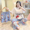 IMG 113 of Pajamas Women Summer Thin Short Sleeve Sweet Look Adorable Cartoon Mickey Mouse Three-Piece Loungewear Sets Sleepwear