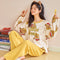 Img 1 - Cartoon Pajamas Women Long Sleeved Casual Cotton Loose Thin Plus Size insTwo-Piece Sets Loungewear