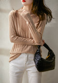 IMG 126 of Europe All-Matching Undershirt Sweater Women Half-Height Collar Wool Outerwear