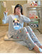 IMG 106 of Pajamas Women Sleeve Length Pants Korean Cartoon Loose Plus Size Adorable Two-Piece Sets Loungewear Sleepwear