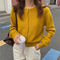 IMG 102 of Korean Slim Look V-Neck Under Pullover Solid Colored Casual All-Matching Undershirt Sweater Women Outerwear