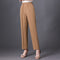 Wide Leg Pants Women Loose White Slim Look Casual Cotton Blend Ankle-Length Carrot Pants