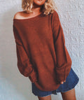 IMG 113 of Popular Tube Bare Shoulder Loose Sweater Women Solid Colored INS Tops Outerwear
