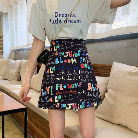 Img 23 - A-Line Hip Flattering Graffiti Printed Plus Size Summer Skirt